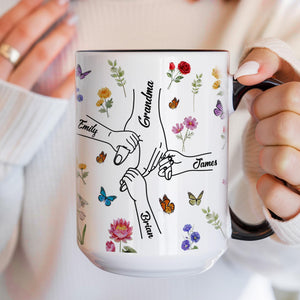 Personalized Holding Grandma's Hand Mug, Mothers Day Gift for Grandma, Grandma Gifts