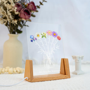 Personalized Grandma's Garden Night Light, Family Bouquet Gift Mother's Day Gift