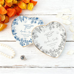 Personalized Graduation Ring Dish,Personalized College Ring Dish,Personalized Jewelry Dish for Grad,Graduation Gift For Her,Toile De Jouy