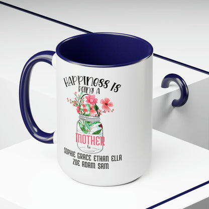 Personalized Mother s Day Mug with Custom Names, Floral Design Coffee Mug for Mom, Unique Mom Gift, Custom Mom Cup, Mother s Day Gift Idea from Kids