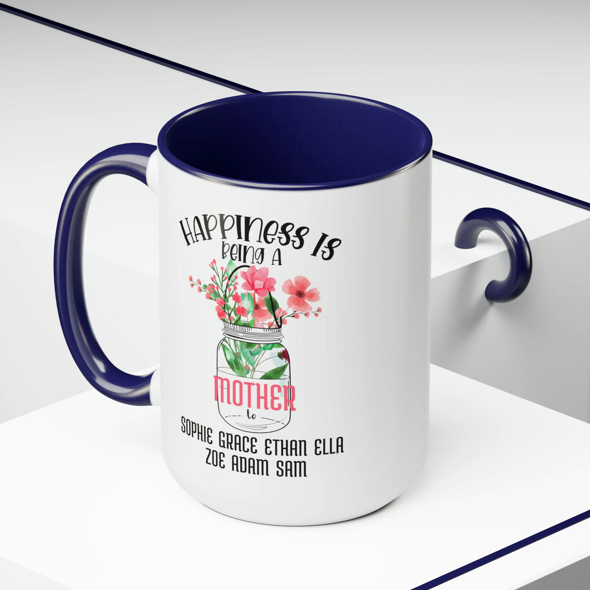 Personalized Mother s Day Mug with Custom Names, Floral Design Coffee Mug for Mom, Unique Mom Gift, Custom Mom Cup, Mother s Day Gift Idea from Kids