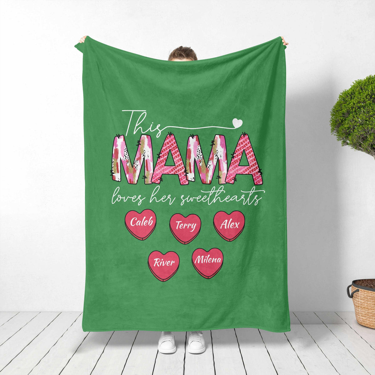 Personalized Mama Blanket With Kids Names: Sentimental Mom Gift For Mother's Day, Best Gift For Mother