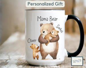 Personalized Mama Bear Mug Gift Custom Mother's Day Gift Mom Mug Momma Bear and Cub Mug Unique Gift for Mom Custom Mug Mom Birthday Gift Mug