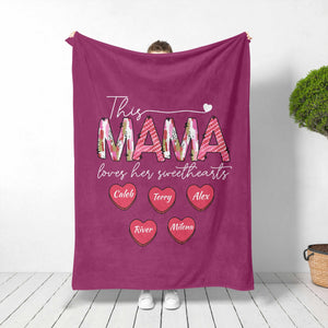 Personalized Mama Blanket With Kids Names: Sentimental Mom Gift For Mother's Day, Best Gift For Mother