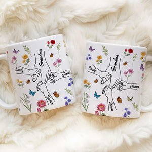 Personalized Holding Grandma's Hand Mug, Mothers Day Gift for Grandma, Grandma Gifts