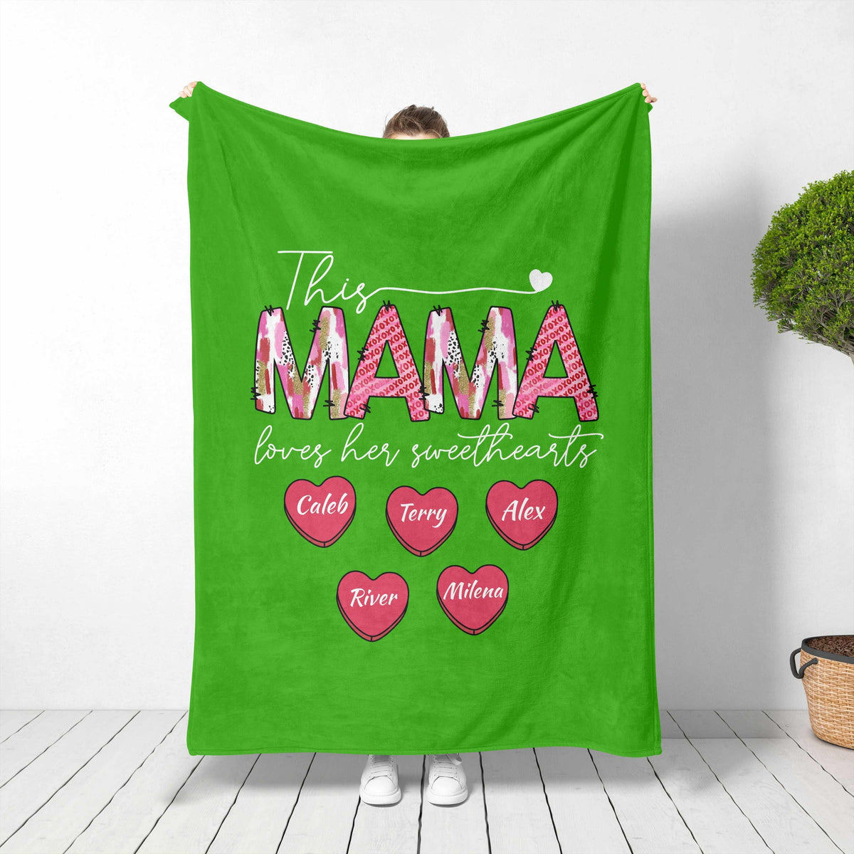 Personalized Mama Blanket With Kids Names: Sentimental Mom Gift For Mother's Day, Best Gift For Mother