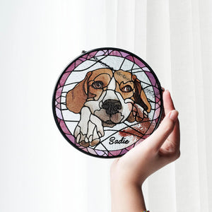 Custom Cat Portrait from Photo Suncatcher, Pet Sun Catcher Memorial, Glass Pet Memorial, Personalized Pet Portrait Housewarming Gift