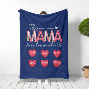 Personalized Mama Blanket With Kids Names: Sentimental Mom Gift For Mother's Day, Best Gift For Mother