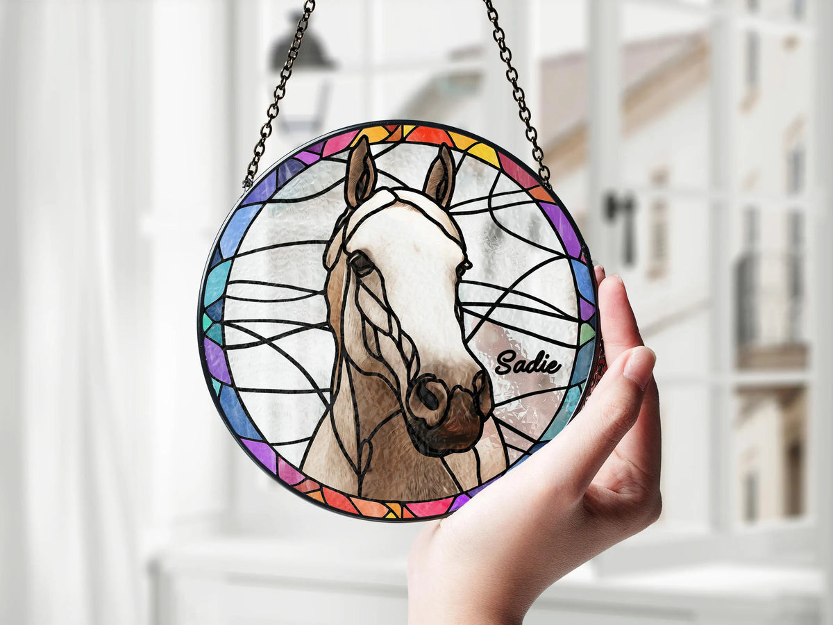 Custom Cat Portrait from Photo Suncatcher, Pet Sun Catcher Memorial, Glass Pet Memorial, Personalized Pet Portrait Housewarming Gift