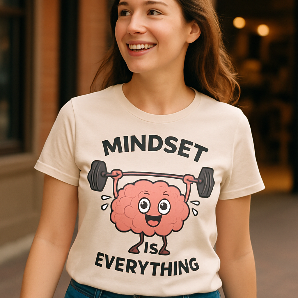 Mindset Is Everything T-Shirt – Cute Brain Lifting Weights Mental Health Fitness Motivation Tee Positive Gym Workout Shirt Mental%20Health%20Fitness%20prompt%2010%20lifestyle%20mockup.png