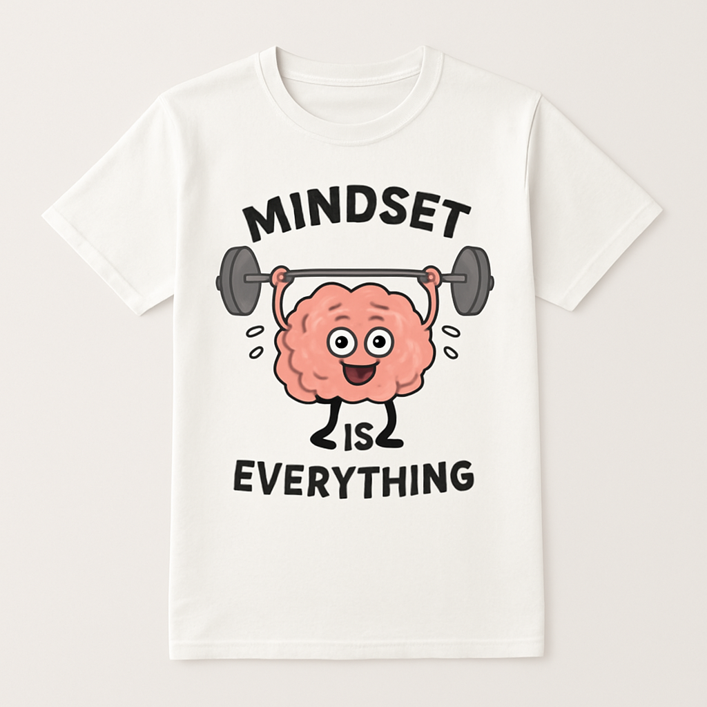 Mindset Is Everything T-Shirt – Cute Brain Lifting Weights Mental Health Fitness Motivation Tee Positive Gym Workout Shirt Mental%20Health%20Fitness%20prompt%2010%20studio%20mockup.png