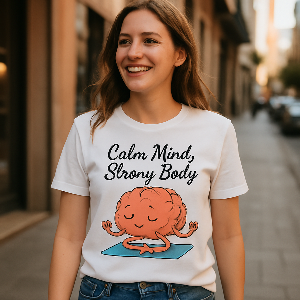Calm Mind Strong Body Yoga Brain T-Shirt – Mental Health Fitness Motivation Tee, Mindfulness Workout Gift Mental%20Health%20Fitness%20prompt%2013%20lifestyle%20mockup.png