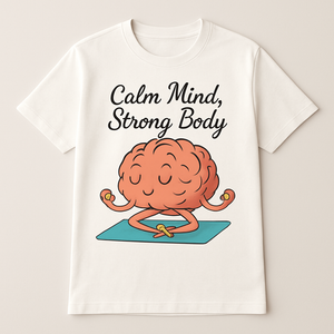 Calm Mind Strong Body Yoga Brain T-Shirt – Mental Health Fitness Motivation Tee, Mindfulness Workout Gift Mental%20Health%20Fitness%20prompt%2013%20studio%20mockup.png