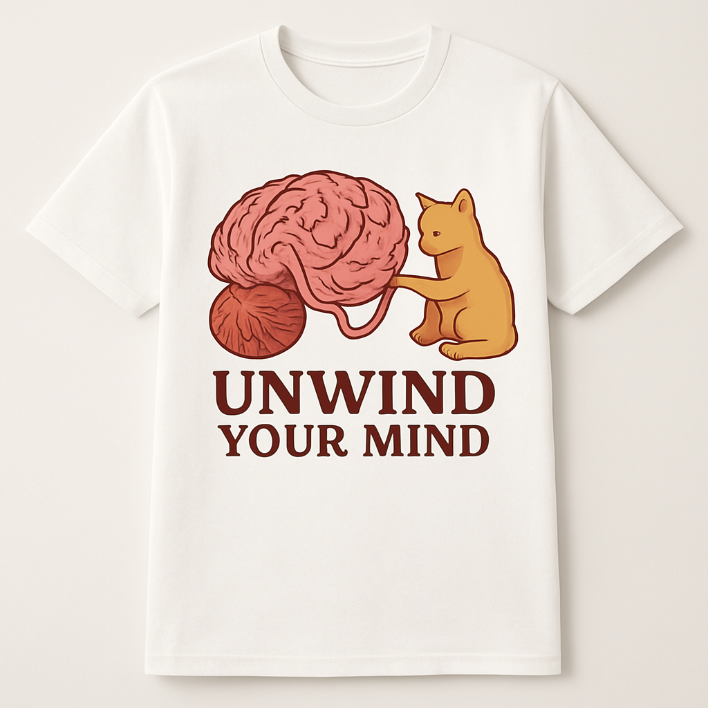 Unwind Your Mind Mental Health Cat T-Shirt – Cute Brain Yarn Graphic, Mindfulness Self Care Tee, Stress Relief Fitness Shirt Mental%20Health%20Fitness%20prompt%2020%20studio%20mockup.png