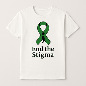 End The Stigma T-Shirt – Green Ribbon Semicolon Mental Health Awareness Tee, Motivational Fitness Shirt, Support Anxiety & Depression Mental%20Health%20Fitness%20prompt%2028%20studio%20mockup.png