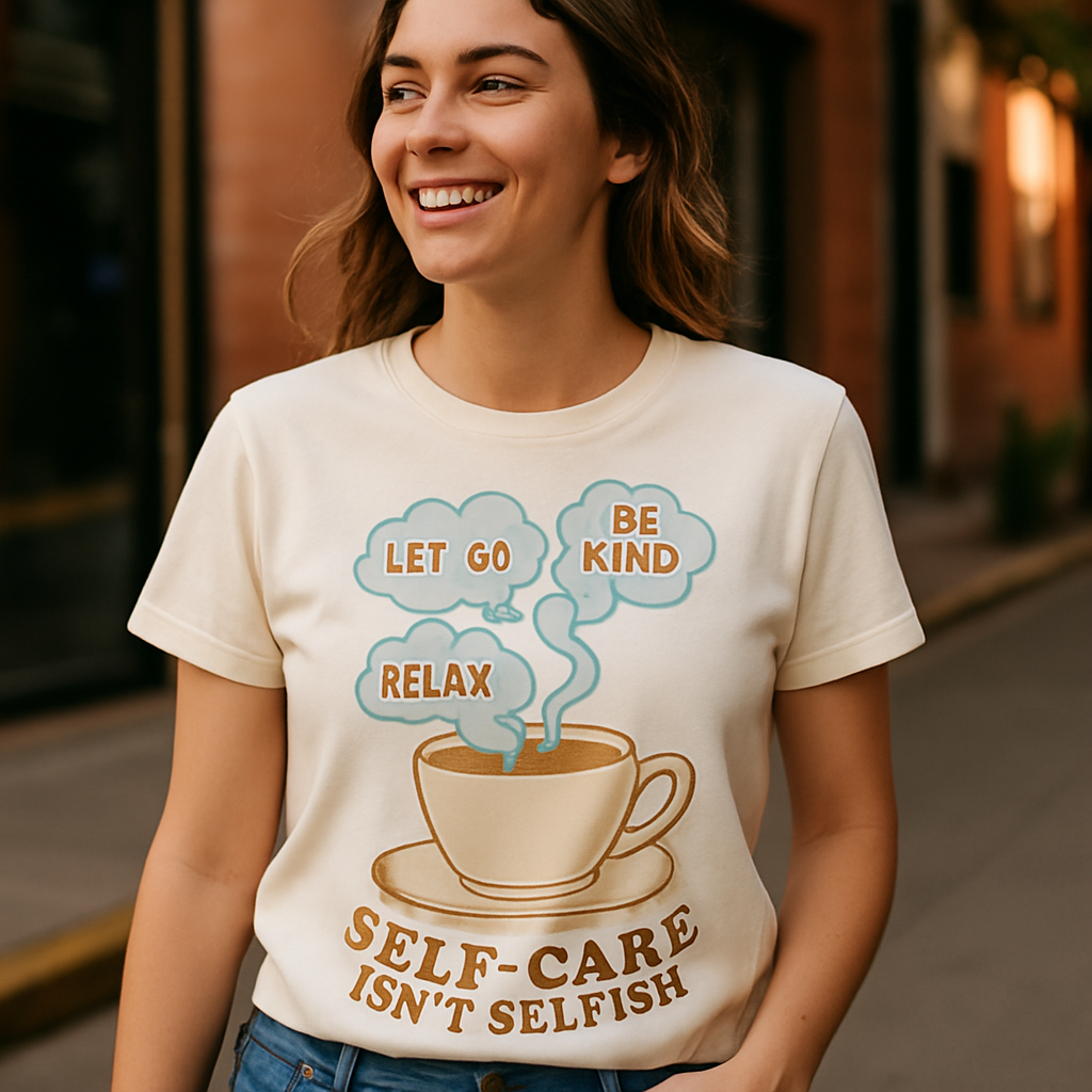 Self-Care Isn’t Selfish T-Shirt – Relax, Let Go, Be Kind Mental Health Positive Affirmation Tee – Mindfulness and Wellness Gift Mental%20Health%20Fitness%20prompt%2031%20lifestyle%20mockup.png