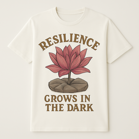 Resilience Lotus Flower Mental Health T-Shirt – Inspirational "Grows in the Dark" Motivational Wellness Tee for Fitness & Self-Care Mental%20Health%20Fitness%20prompt%2034%20studio%20mockup.png