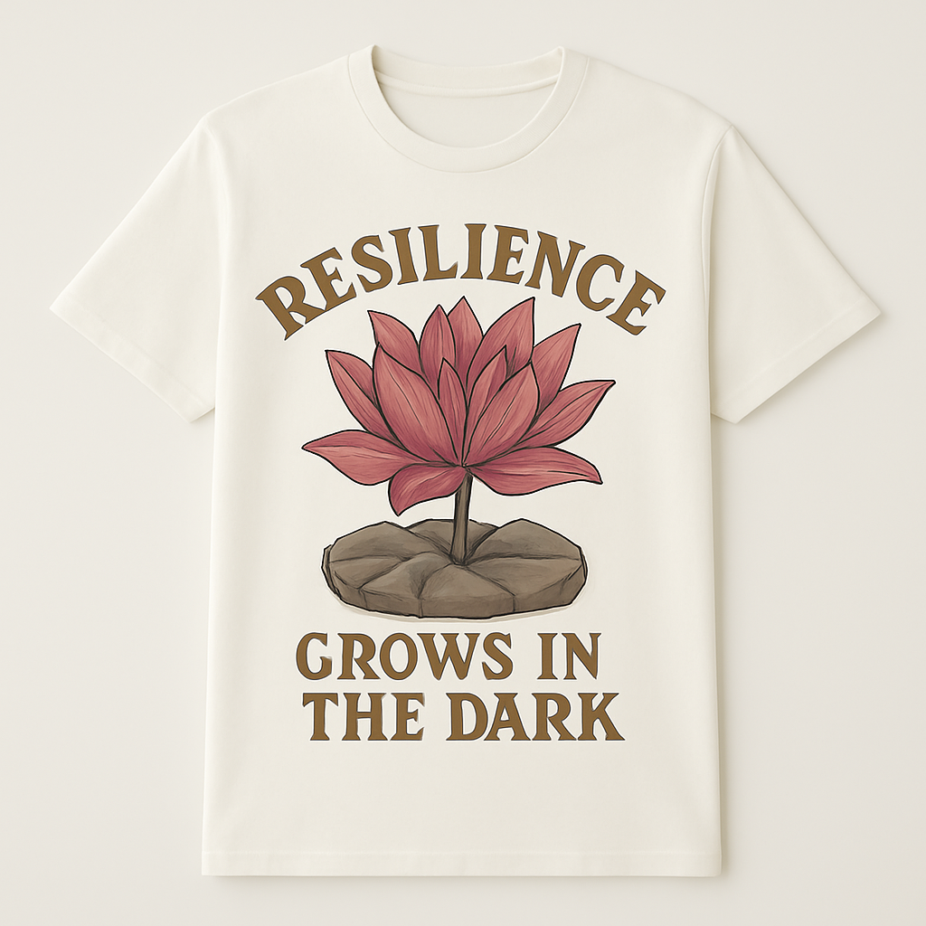 Resilience Lotus Flower Mental Health T-Shirt – Inspirational "Grows in the Dark" Motivational Wellness Tee for Fitness & Self-Care Mental%20Health%20Fitness%20prompt%2034%20studio%20mockup.png