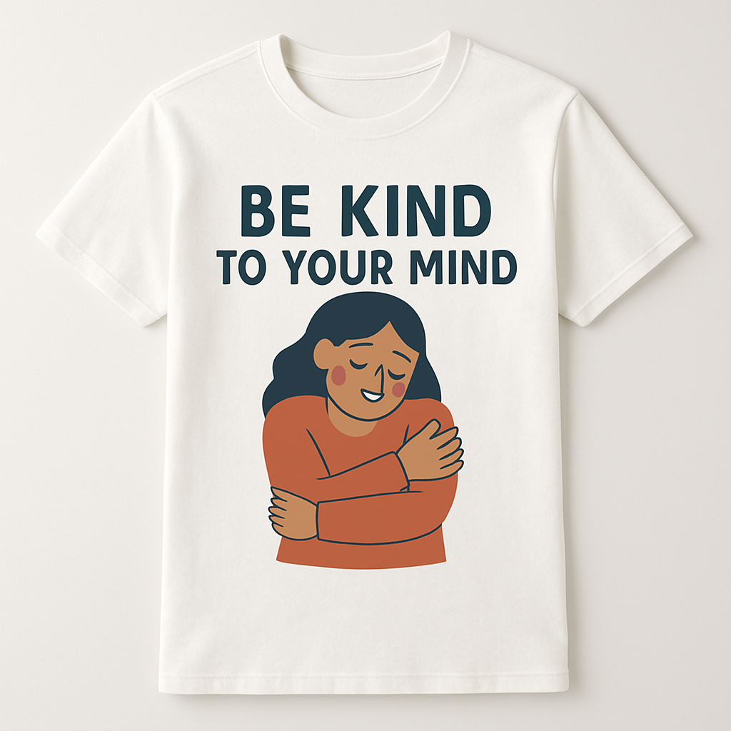 Be Kind to Your Mind T-Shirt | Mental Health Awareness Self Care Graphic Tee | Motivational Wellness Shirt for Mindfulness Fitness Mental%20Health%20Fitness%20prompt%2037%20studio%20mockup.png