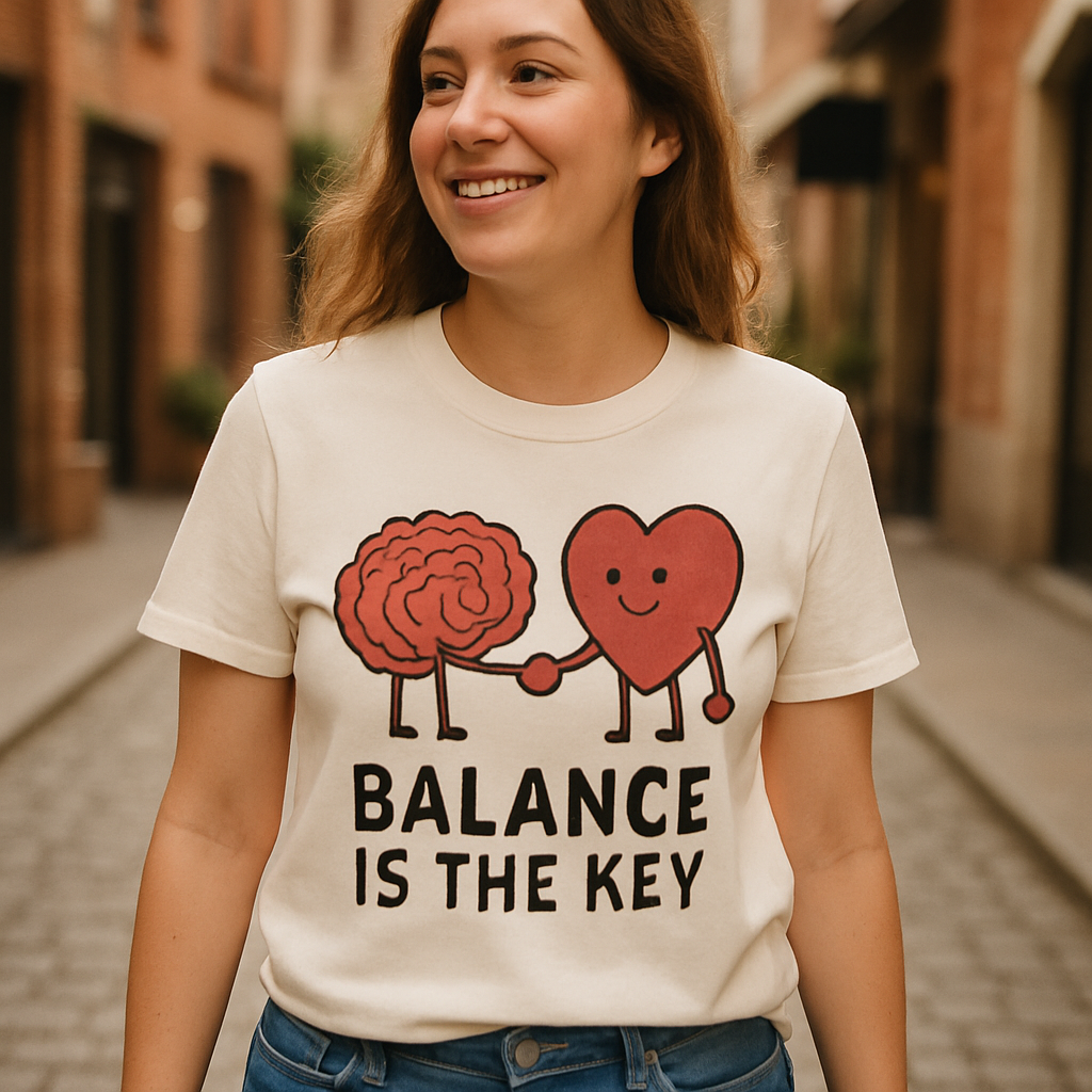 Balance Is the Key Mental Health Fitness T-Shirt – Cute Brain & Heart Graphic, Motivational Self-Care Tee, Mindfulness Wellness Shirt Mental%20Health%20Fitness%20prompt%2038%20lifestyle%20mockup.png