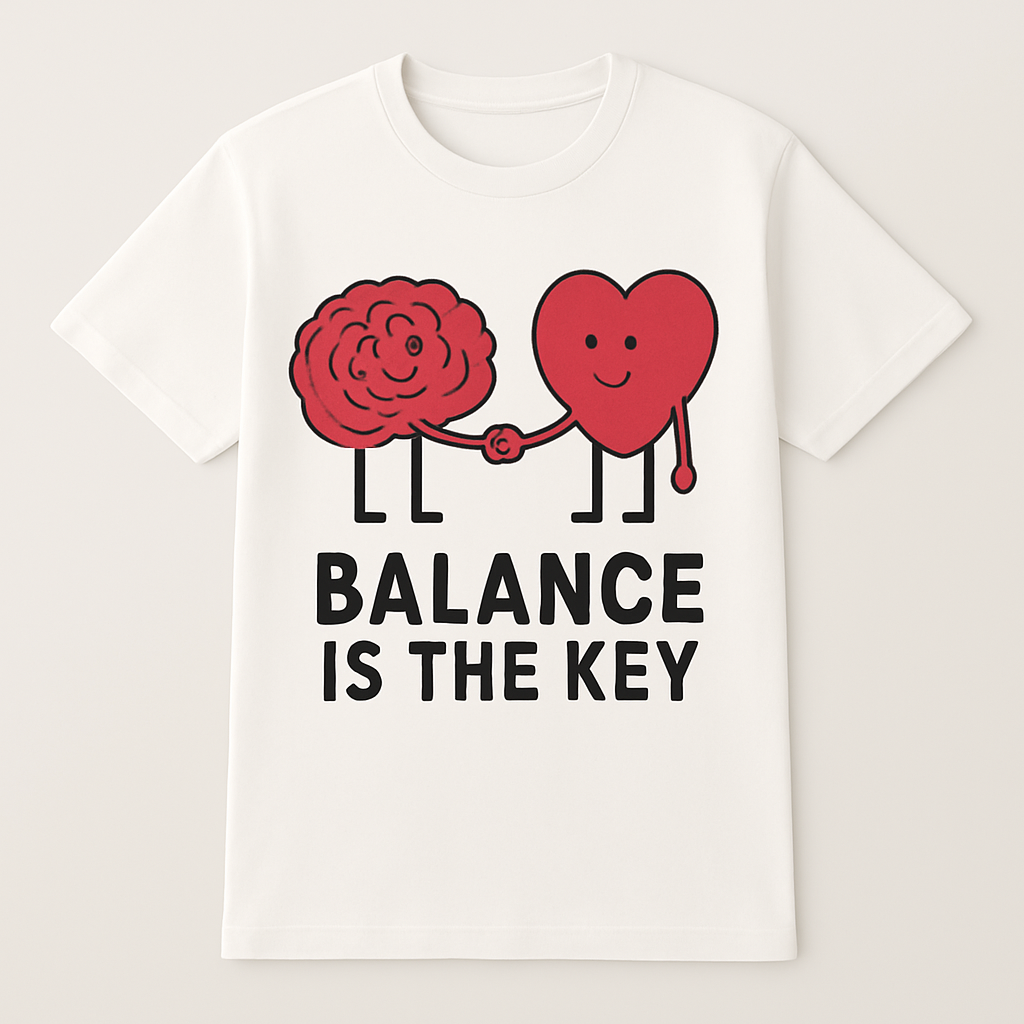 Balance Is the Key Mental Health Fitness T-Shirt – Cute Brain & Heart Graphic, Motivational Self-Care Tee, Mindfulness Wellness Shirt Mental%20Health%20Fitness%20prompt%2038%20studio%20mockup.png