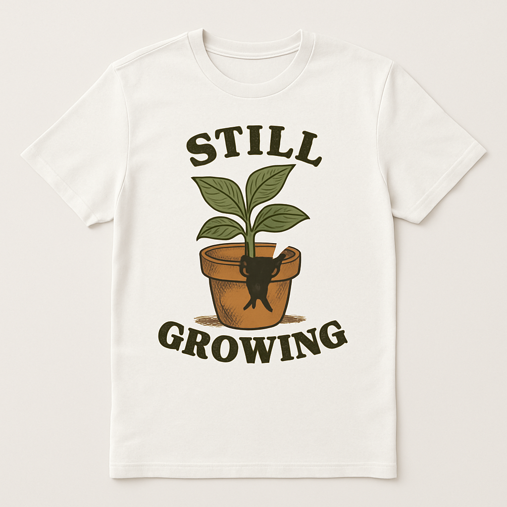 Still Growing Mental Health T-Shirt – Motivational Plant in Cracked Pot, Self Care Positive Growth Tee for Wellness & Fitness Mental%20Health%20Fitness%20prompt%2039%20studio%20mockup.png