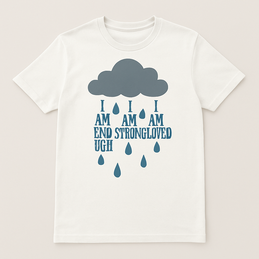 “I Am Enough Strong Loved” Mental Health Motivational T-Shirt – Positive Affirmation Cloud & Rain Design, Mindfulness Fitness Tee Mental%20Health%20Fitness%20prompt%2041%20studio%20mockup.png