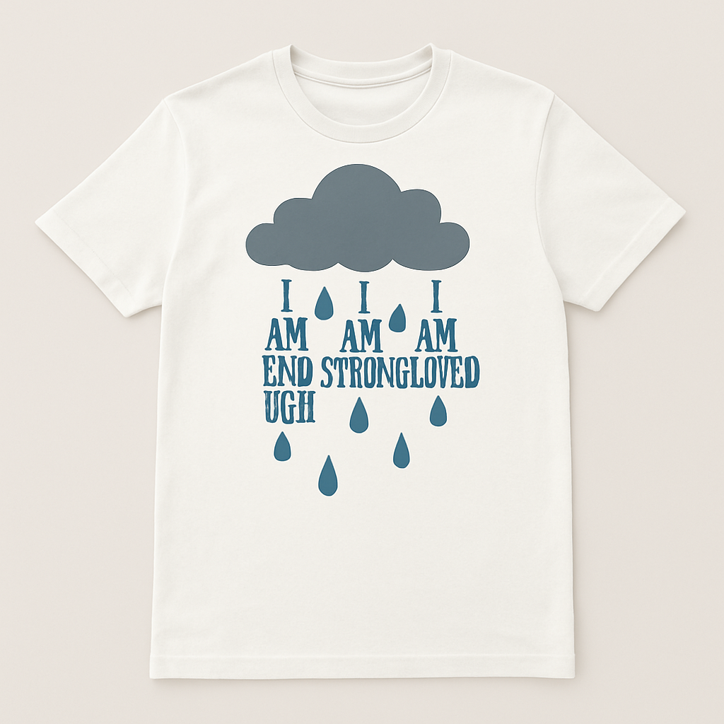 “I Am Enough Strong Loved” Mental Health Motivational T-Shirt – Positive Affirmation Cloud & Rain Design, Mindfulness Fitness Tee Mental%20Health%20Fitness%20prompt%2041%20studio%20mockup.png