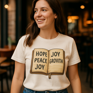 Hope Peace Joy Growth Journal Graphic Tee – Mental Health Fitness Inspirational T-Shirt for Mindfulness & Self-Care Mental%20Health%20Fitness%20prompt%2042%20lifestyle%20mockup.png