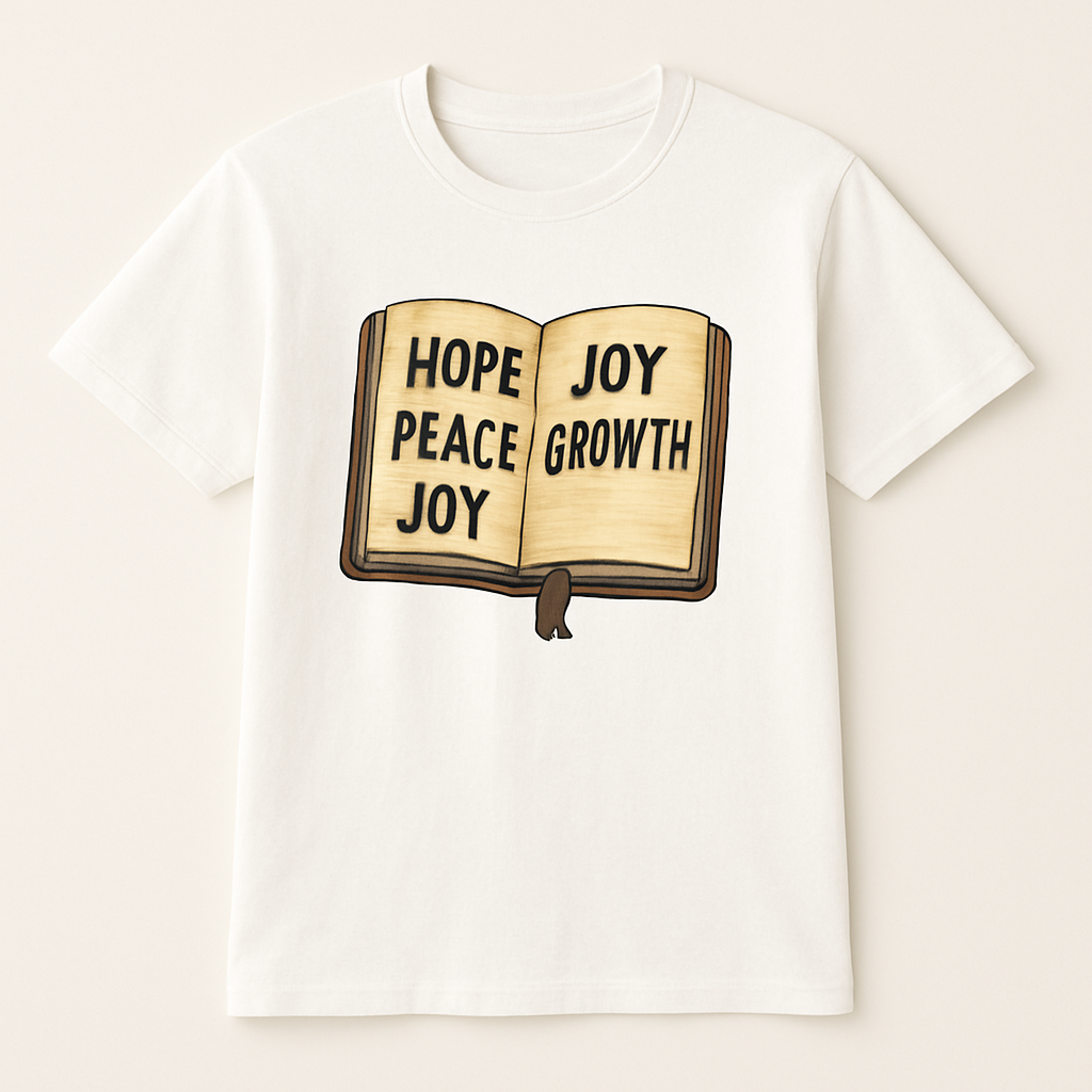 Hope Peace Joy Growth Journal Graphic Tee – Mental Health Fitness Inspirational T-Shirt for Mindfulness & Self-Care Mental%20Health%20Fitness%20prompt%2042%20studio%20mockup.png