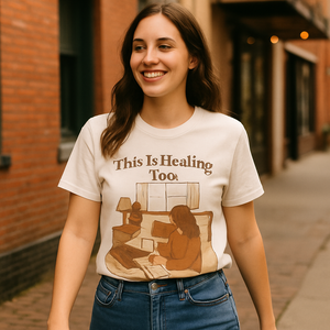 This Is Healing Too T-Shirt – Mental Health Awareness, Self Care, Cozy Journaling, Mindfulness Tee, Wellness Gift for Healing Journey Mental%20Health%20Fitness%20prompt%2045%20lifestyle%20mockup.png