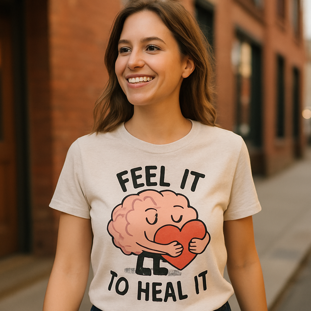 Feel It to Heal It Mental Health T-Shirt – Cute Brain Hugging Heart, Self Care Tee, Motivational Wellness Gift, Mindfulness Fitness Apparel Mental%20Health%20Fitness%20prompt%2048%20lifestyle%20mockup.png