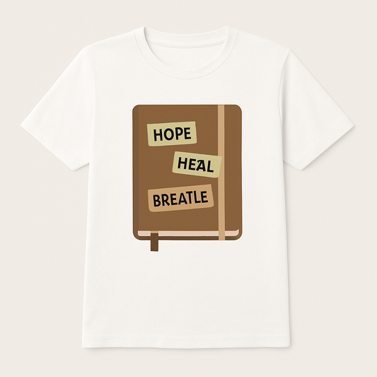 Hope Heal Breathe Motivational T-Shirt – Mental Health Fitness Affirmations Tee, Inspirational Self Care Shirt for Wellness & Mindfulness Mental%20Health%20Fitness%20prompt%2050%20studio%20mockup.png