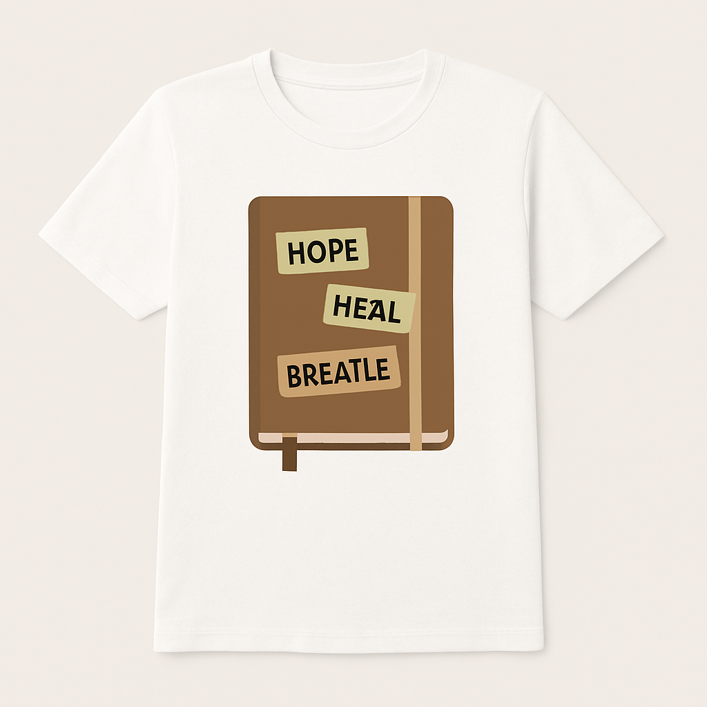 Hope Heal Breathe Motivational T-Shirt – Mental Health Fitness Affirmations Tee, Inspirational Self Care Shirt for Wellness & Mindfulness Mental%20Health%20Fitness%20prompt%2050%20studio%20mockup.png