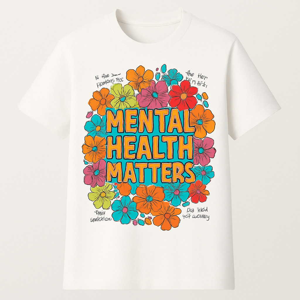 Mental Health Matters T-Shirt – Floral Motivational Graphic Tee | Positive Mindset Mental Health Fitness Shirt for Self-Care & Wellness Mental%20Health%20Fitness%20prompt%206%20studio%20mockup.png