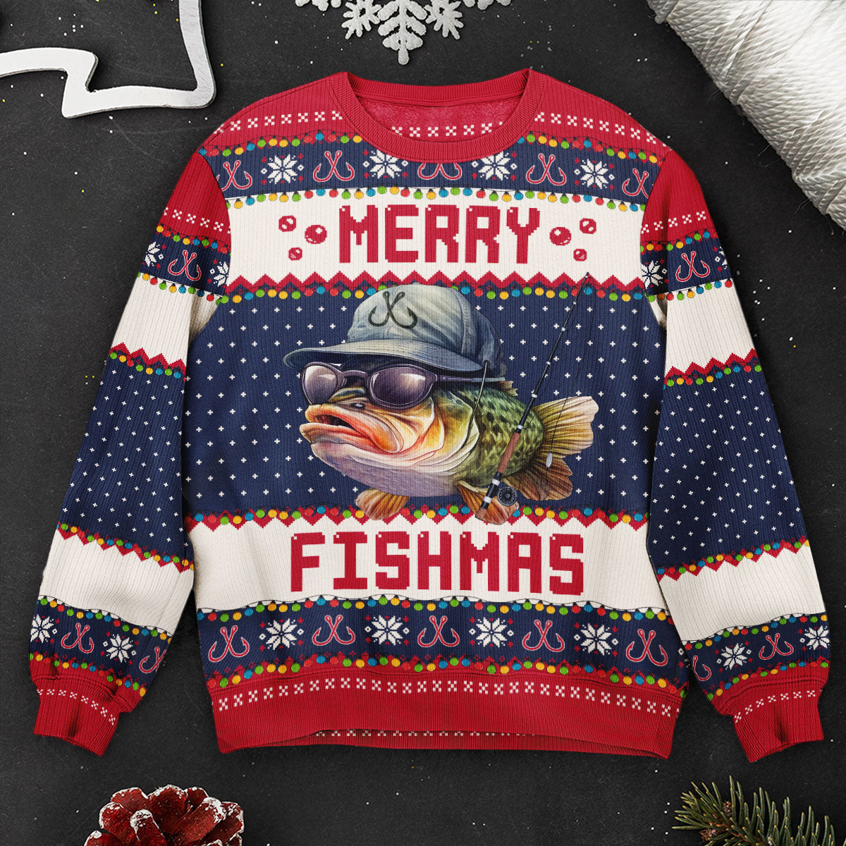 Merry Fishmas For Fishing Dad, Grandpa - Personalized Ugly Sweater Merry-Fishmas-For-Fishing-Dad_-Grandpa-Personalized-Sweatshirt2.jpg