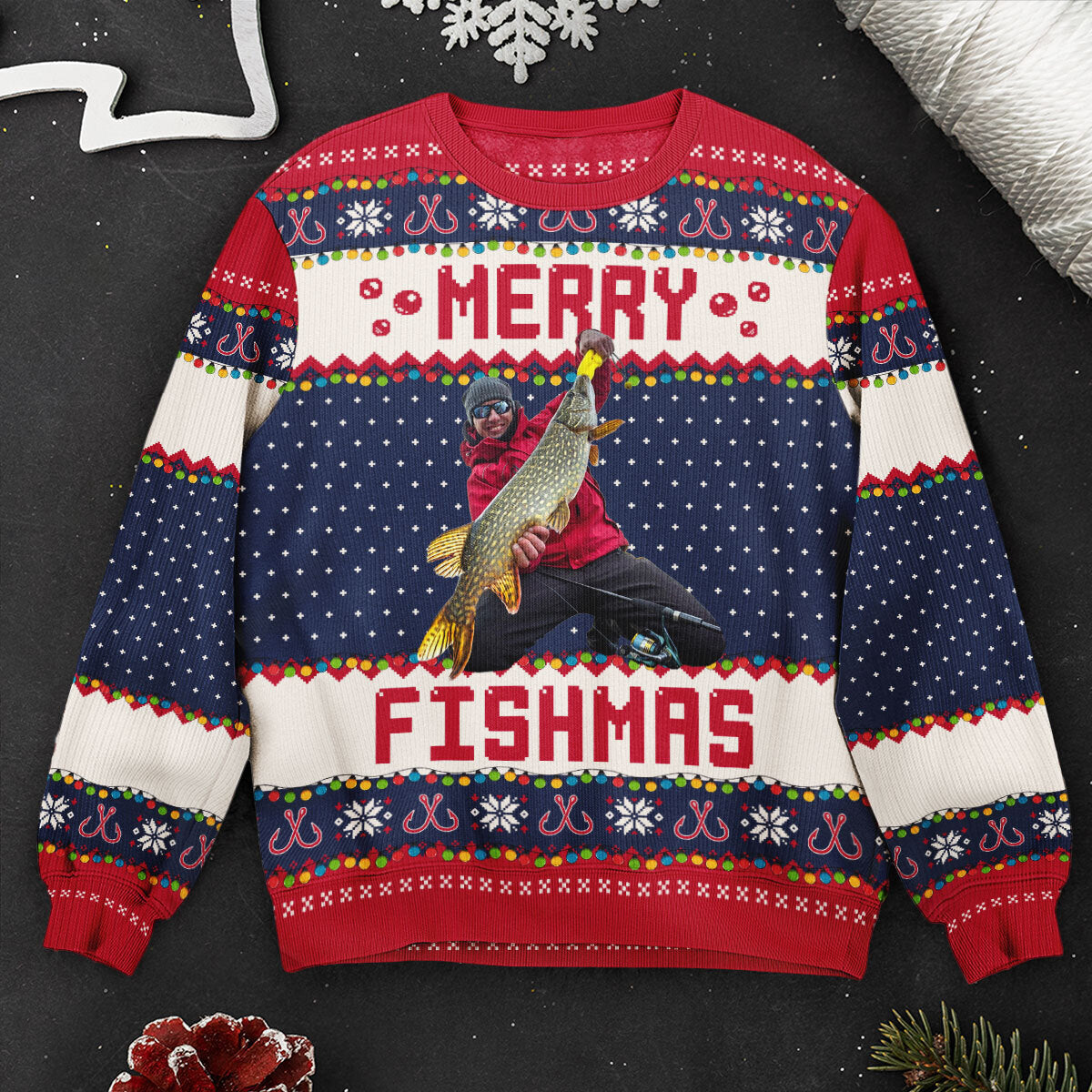 Merry Fishmas For Fishing Dad, Grandpa - Personalized Ugly Sweater Merry-Fishmas-For-Fishing-Dad_-Grandpa-Personalized-Sweatshirt3.jpg