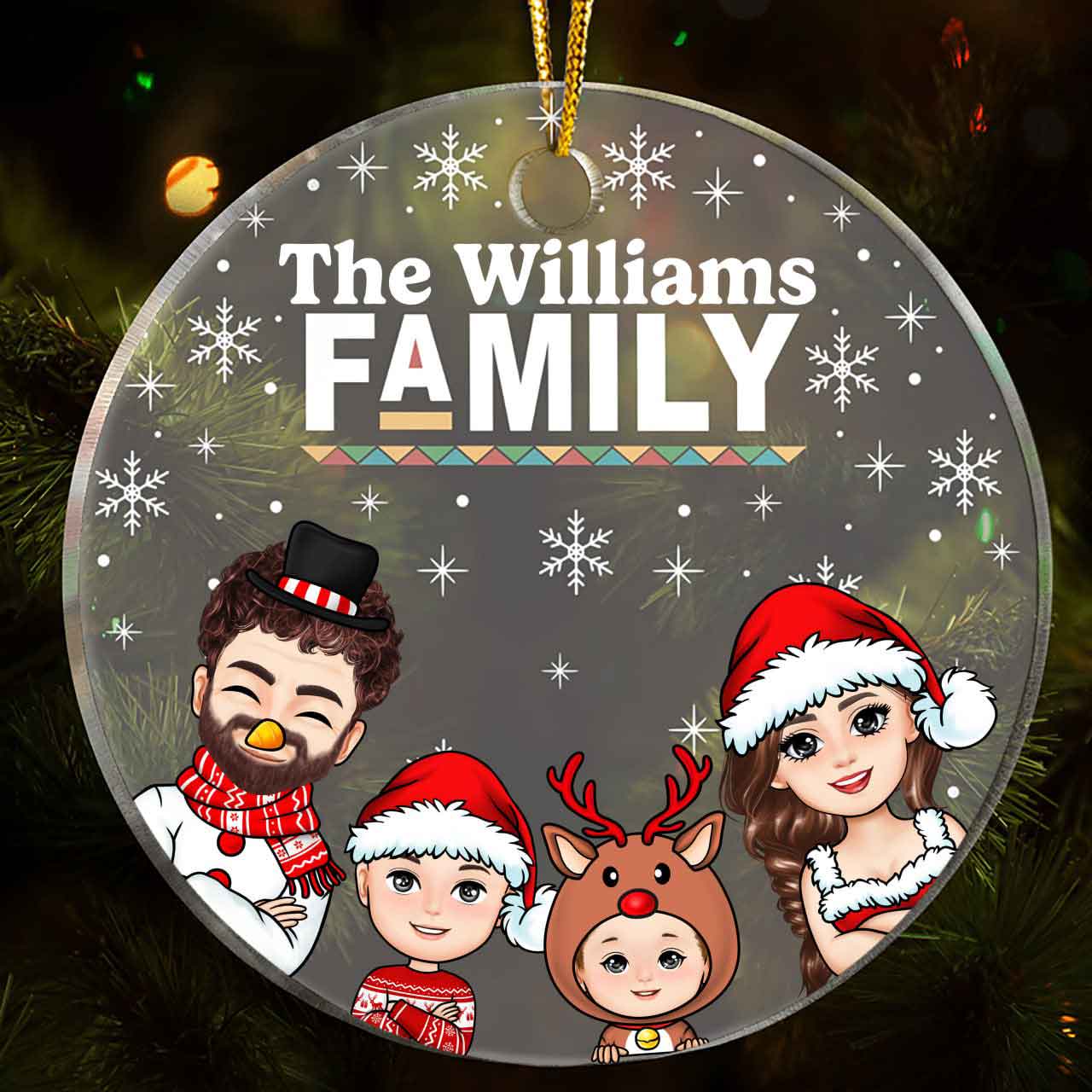 Merry Christmas Family - Personalized Ornament - Christmas Gift For Family
