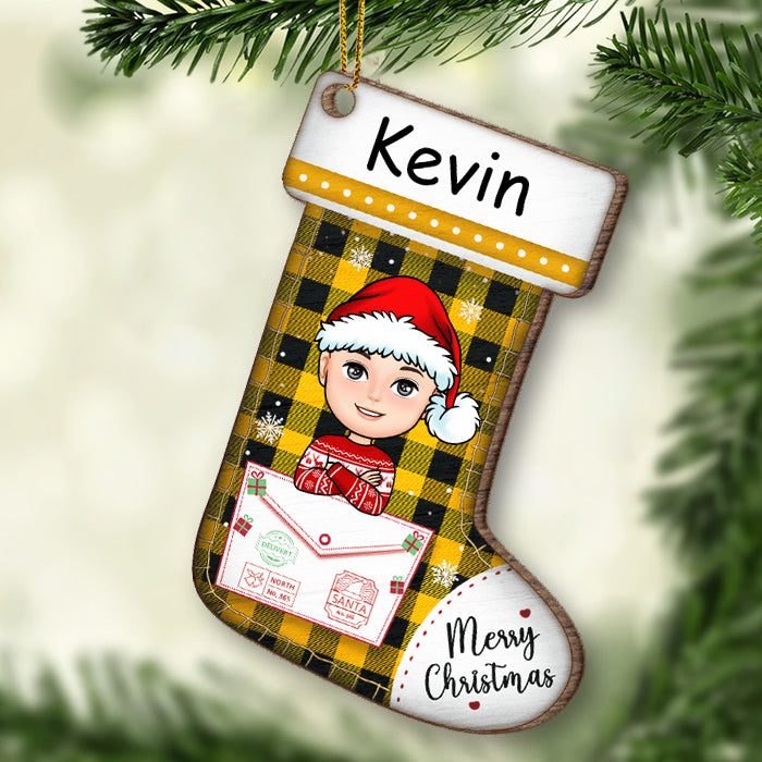 Merry Christmas Santa Envelope - Personalized Shape Ornament - Christmas Gift For Family
