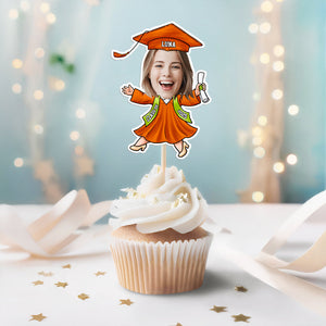 Custom Funny Face Class of 2026 - Graduation Decoration Cupcake Toppers