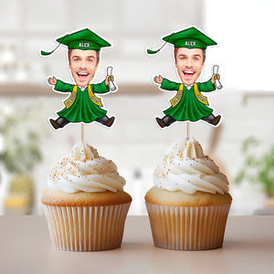 Custom Funny Face Class of 2026 - Graduation Decoration Cupcake Toppers