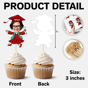 Custom Funny Face Class of 2026 - Graduation Decoration Cupcake Toppers