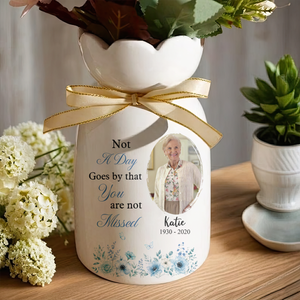 Not A Day Goes By Personalized Ribbon Tie Flower Vase