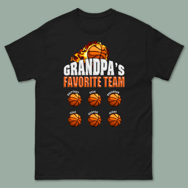 Personalized Grandpa Basketball shirt with grandkids names - Custom Basketball gifts for dad grandpa birthday gift for grandpa shirt