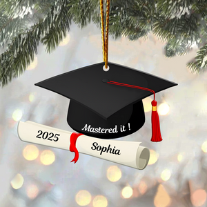 Personalized School Graduation Custom Shape Ornament, Custom Graduation, Class Of 2025, Graduation Gifts, Graduation Christmas Ornament