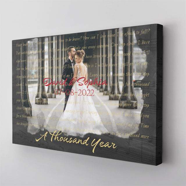 Custom Song Lyrics, Upload Photo, Customizable Song Name And Text Canvas Personalized Canvas For Couple , Anniversary Gift Wedding Gift