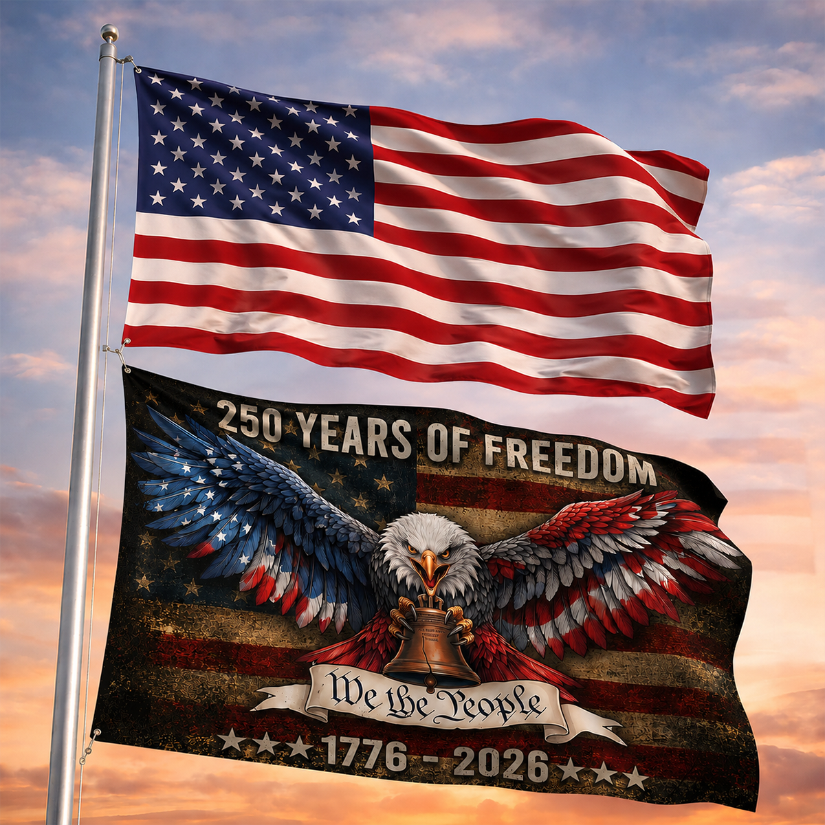 250 Years of Freedom Patriotic United States House Flag