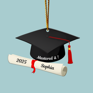 Personalized School Graduation Custom Shape Ornament, Custom Graduation, Class Of 2025, Graduation Gifts, Graduation Christmas Ornament