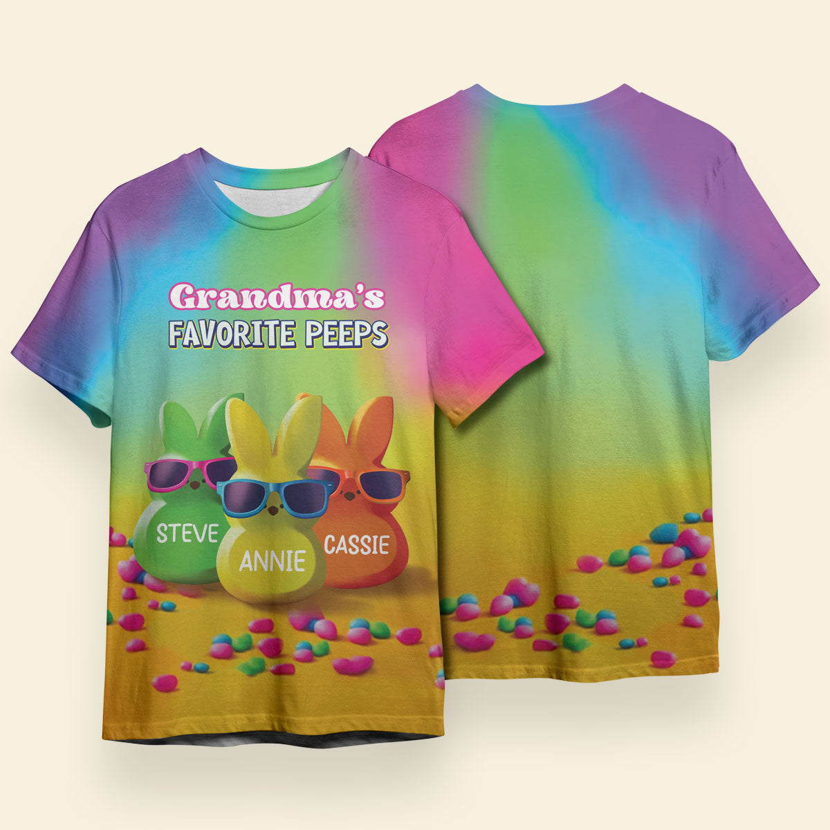Grandma's Favorite Peeps Rainbow - Personalized Shirt - Gift For Grandma, Mother's Day Gift Mockup_ab9843ee-67e0-4d4e-933d-f444388c54fc.jpg?v=1711097802