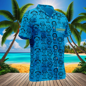 Personalized Grandpa Hawaiian Shirt, Papa Shirt With Grandkid Name, This Grandpa Belong To, Father's Day Gift, Grandpa Dad Birthday Giftt